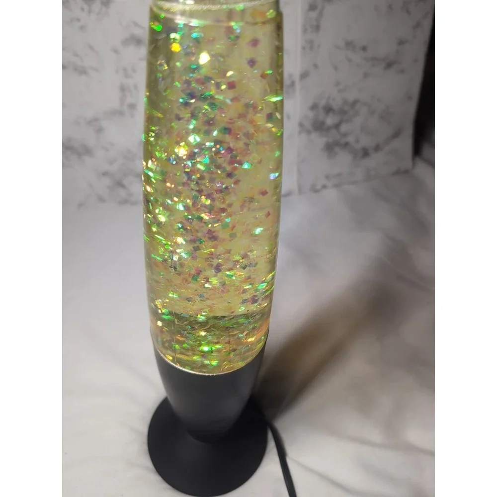Vintage Lava Lamp Sparkling Glitter Black Base 17
